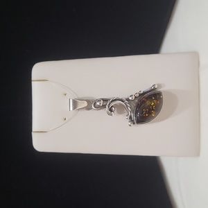 Sterling Silver Amber Pendant